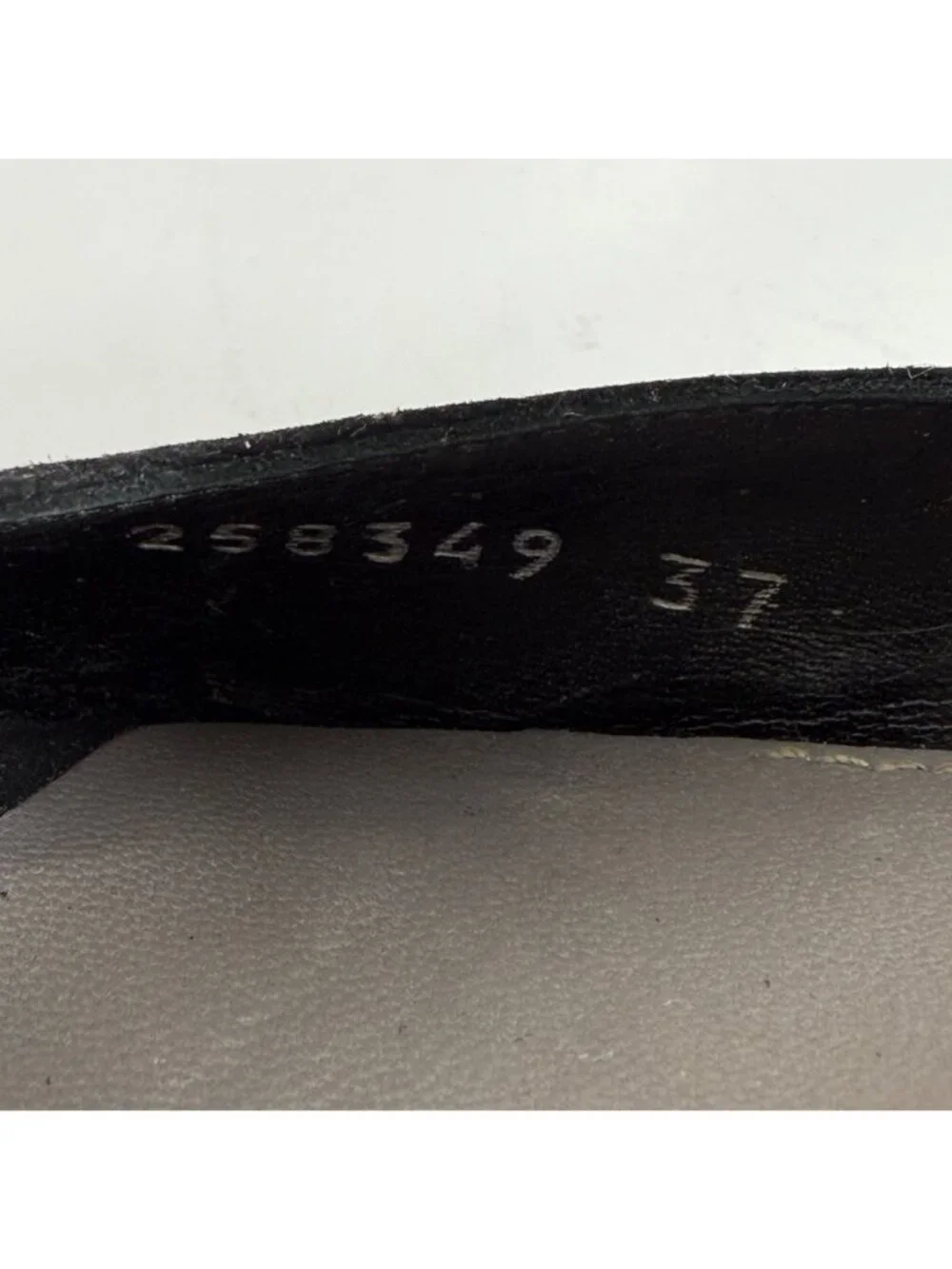 GUCCI Sofia Black Suede Crystal Embellished Heels Ankle Strap Platform Size 37 - Picture 11 of 16